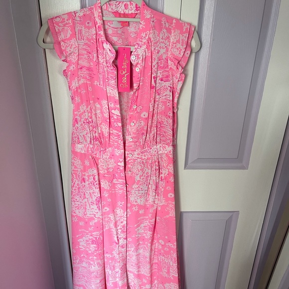 Lilly Pulitzer Palm Beach Silk Midi Dress - Picture 3 of 4